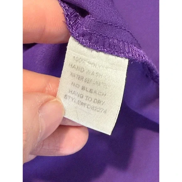 41 Hawthorn Purple Split Neck Button Front 3/4 Sleeve Blouse Size Medium - Picture 9 of 11